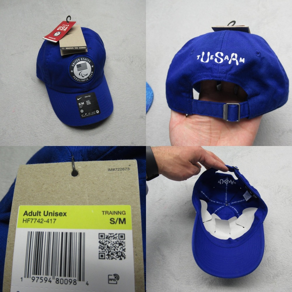 Nike USA Paralympics Team‎ Club Cap Adult Unisex S/M Blue baseball Training NEW